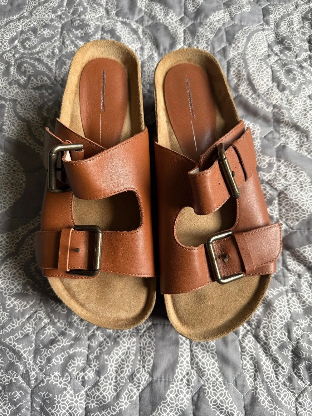Intentionally Blank Free People Cooper 2 Chestnut Leather Platform Sandals Sz 40
